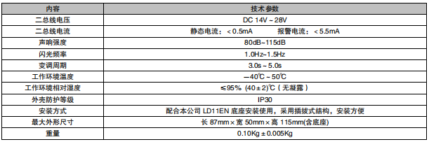 利達LD1002EN火災聲光警報器（兩線制，編碼型）